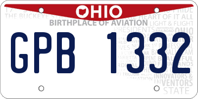 OH license plate GPB1332