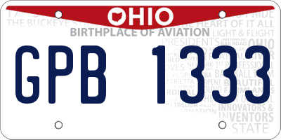 OH license plate GPB1333
