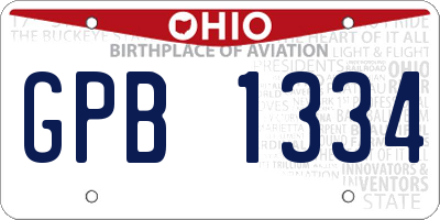 OH license plate GPB1334