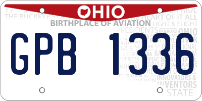 OH license plate GPB1336