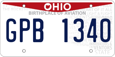 OH license plate GPB1340