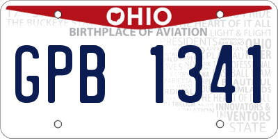 OH license plate GPB1341