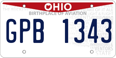 OH license plate GPB1343