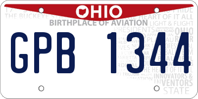 OH license plate GPB1344