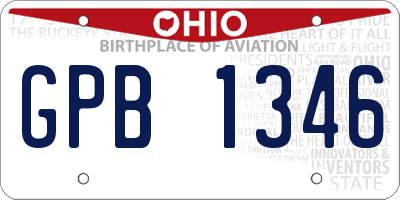 OH license plate GPB1346