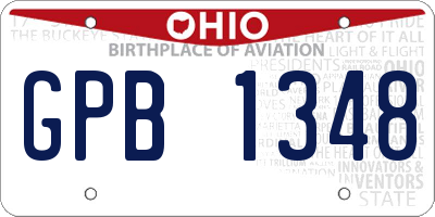 OH license plate GPB1348