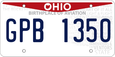 OH license plate GPB1350