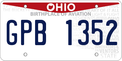 OH license plate GPB1352