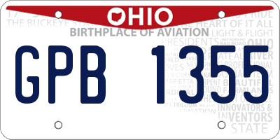 OH license plate GPB1355