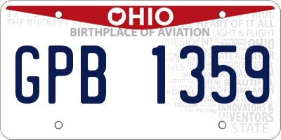 OH license plate GPB1359