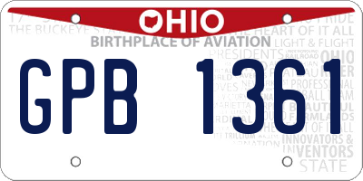 OH license plate GPB1361