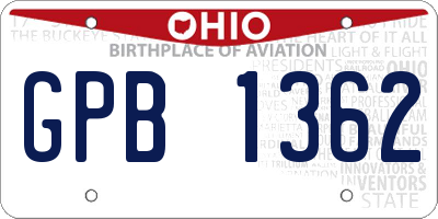 OH license plate GPB1362