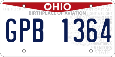 OH license plate GPB1364