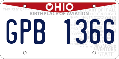 OH license plate GPB1366