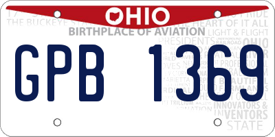 OH license plate GPB1369