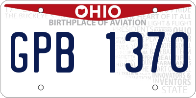 OH license plate GPB1370