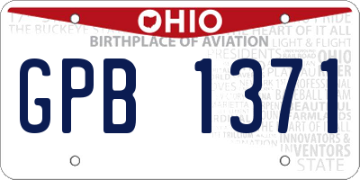 OH license plate GPB1371