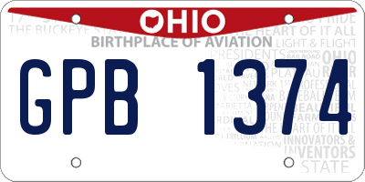 OH license plate GPB1374
