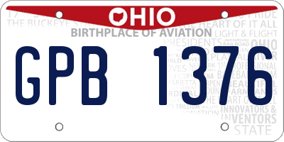 OH license plate GPB1376