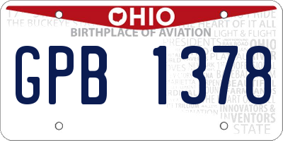 OH license plate GPB1378