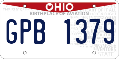 OH license plate GPB1379