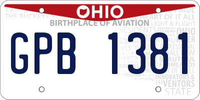 OH license plate GPB1381