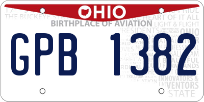 OH license plate GPB1382