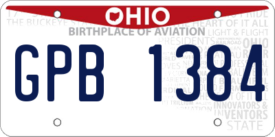 OH license plate GPB1384