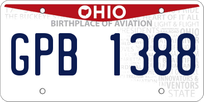 OH license plate GPB1388