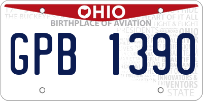 OH license plate GPB1390