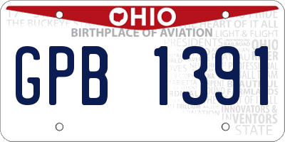 OH license plate GPB1391