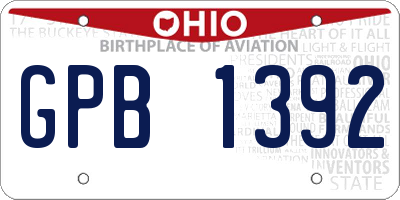 OH license plate GPB1392