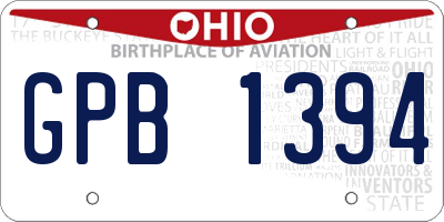 OH license plate GPB1394