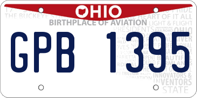 OH license plate GPB1395