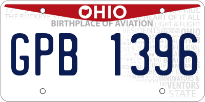 OH license plate GPB1396