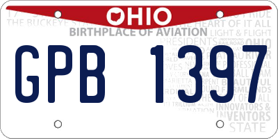 OH license plate GPB1397