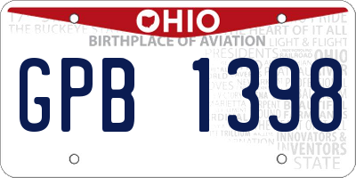 OH license plate GPB1398