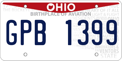 OH license plate GPB1399