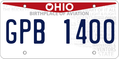 OH license plate GPB1400
