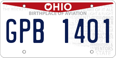 OH license plate GPB1401