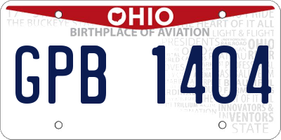OH license plate GPB1404