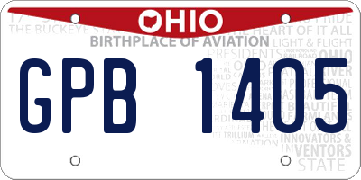 OH license plate GPB1405