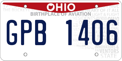 OH license plate GPB1406