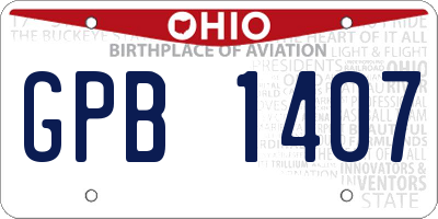 OH license plate GPB1407