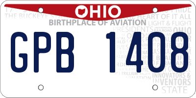 OH license plate GPB1408