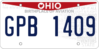 OH license plate GPB1409