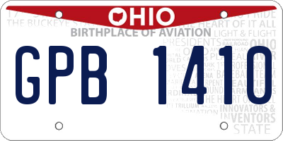 OH license plate GPB1410