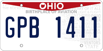 OH license plate GPB1411