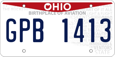 OH license plate GPB1413