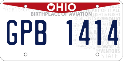 OH license plate GPB1414